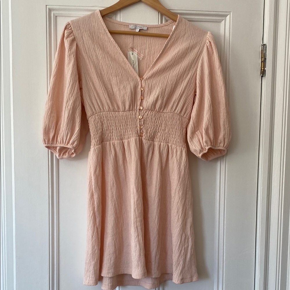 Glo Fashion Pink V-Neck Dress